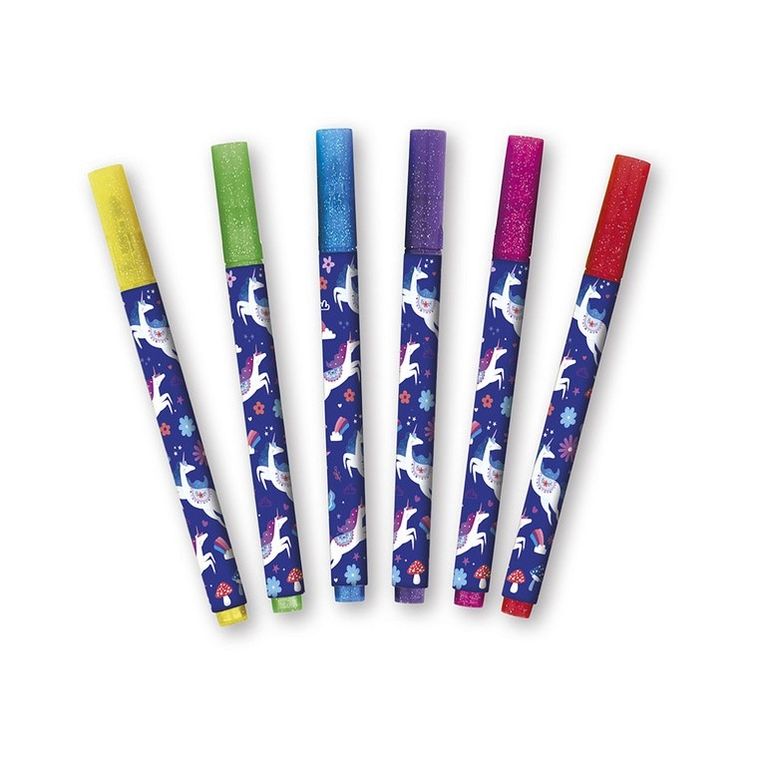 Janod, Jednorożce, Kraina snów, brokatowe flamastry, 6 kolorów
