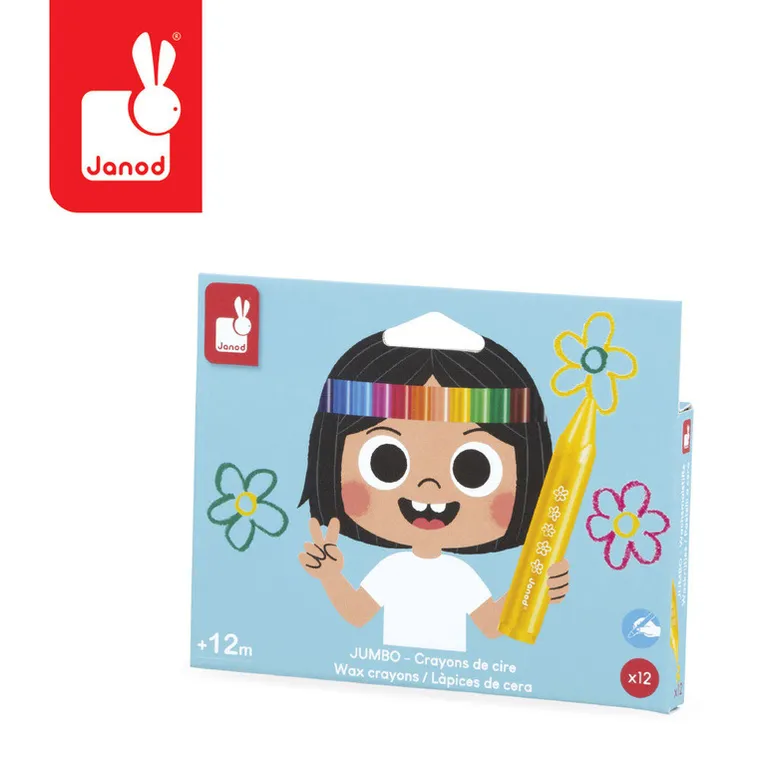 Janod, kredki woskowe, 12 kolorów