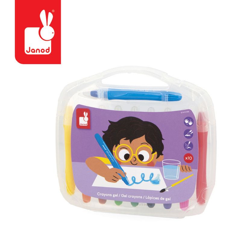 Janod, kredki żelowe, 10 kolorów