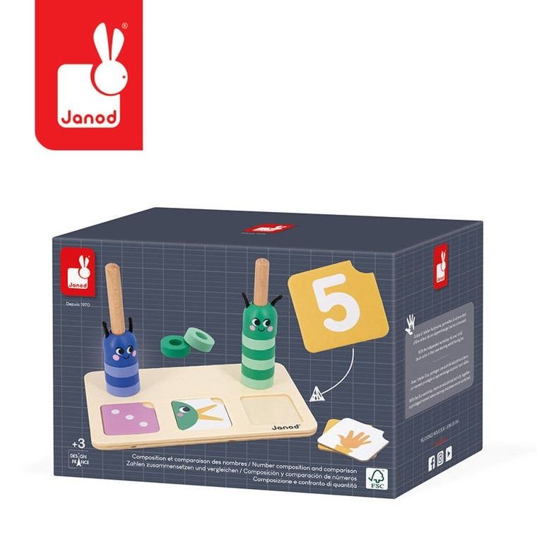 Janod, Liczenie i porównywanie liczb, drewniana układanka matematyczna