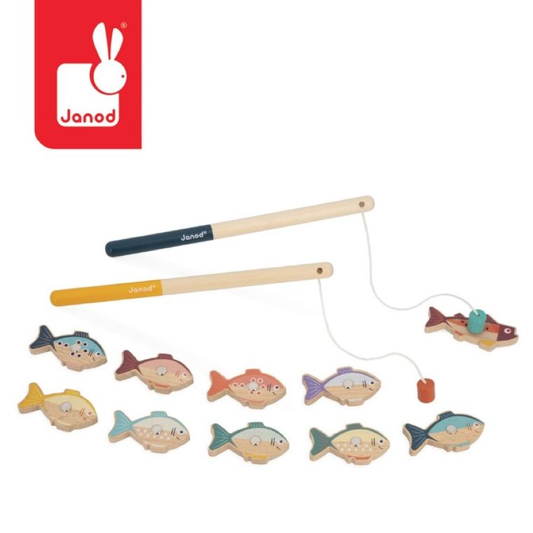 Janod, łowienie rybek, drewniana gra zręcznościowa