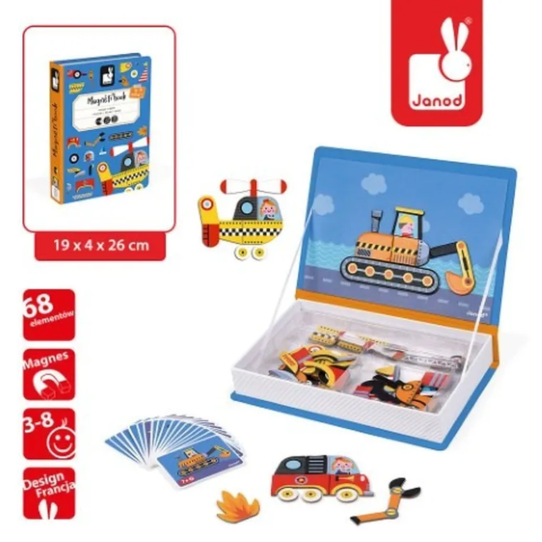 Janod, Magneti’book, Pojazdy, magnetyczna układanka