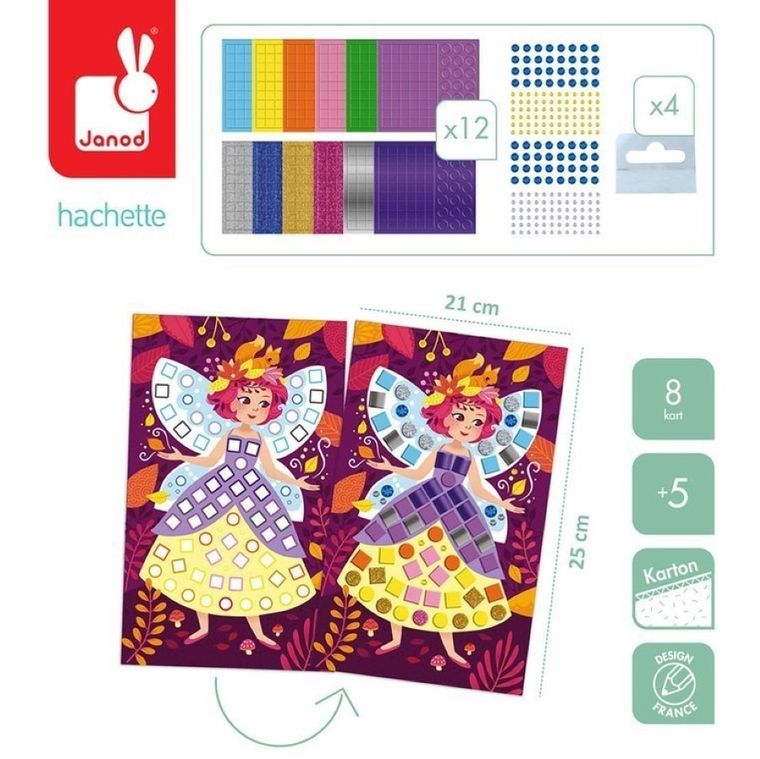 Janod, Mozaika, Księżniczki i wróżki, zestaw kreatywny