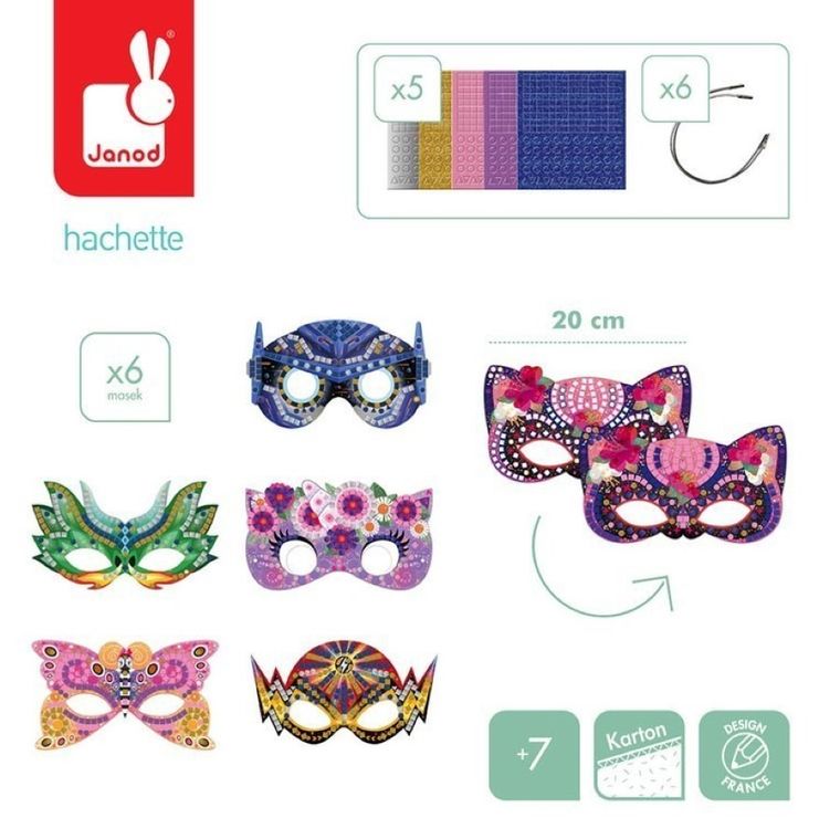 Janod, Mozaika, Maski, zestaw kreatywny