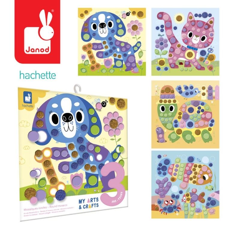 Janod, My arts & crafts, Zwierzęta, piankowe naklejki, multizestaw kreatywny
