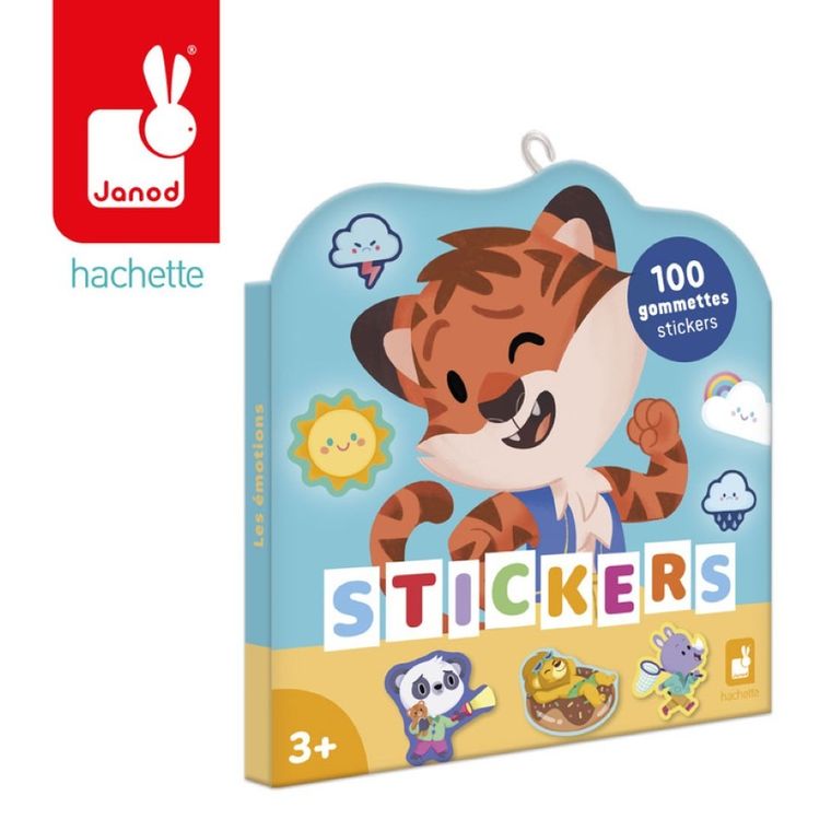 Janod, naklejki, emocje, 100 szt.