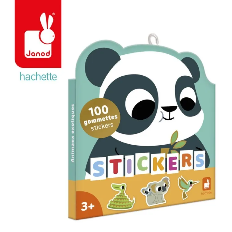 Janod, naklejki, zwierzęta egoztyczne, 100 szt.