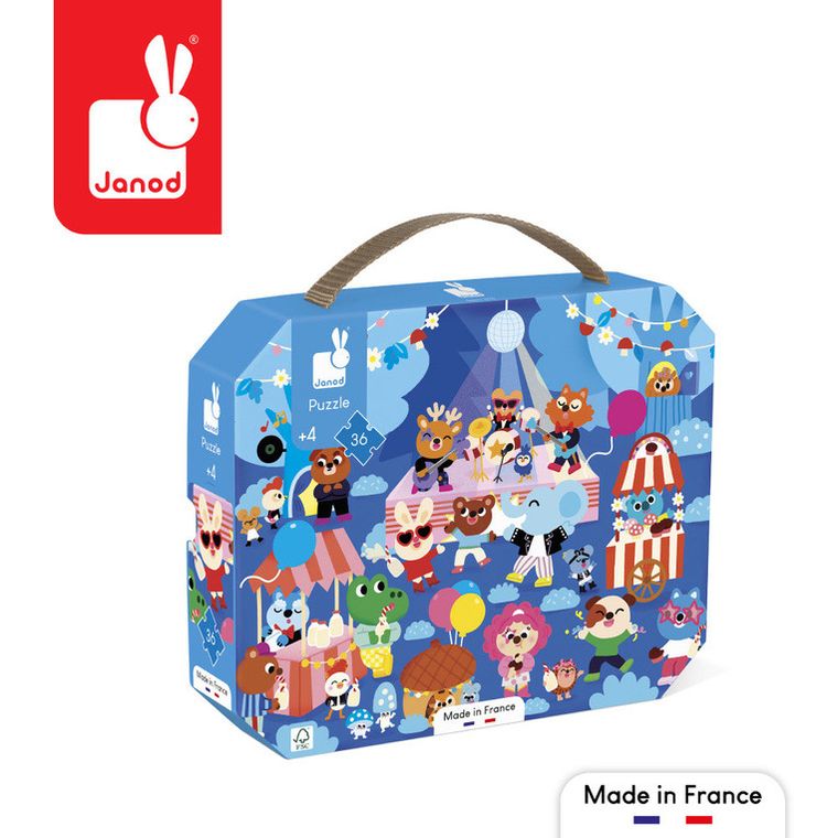 Janod, Przyjęcie, puzzle w walizce, 36 elementów