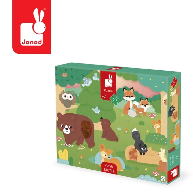 Janod, puzzle sensoryczne, las, 20 elementów