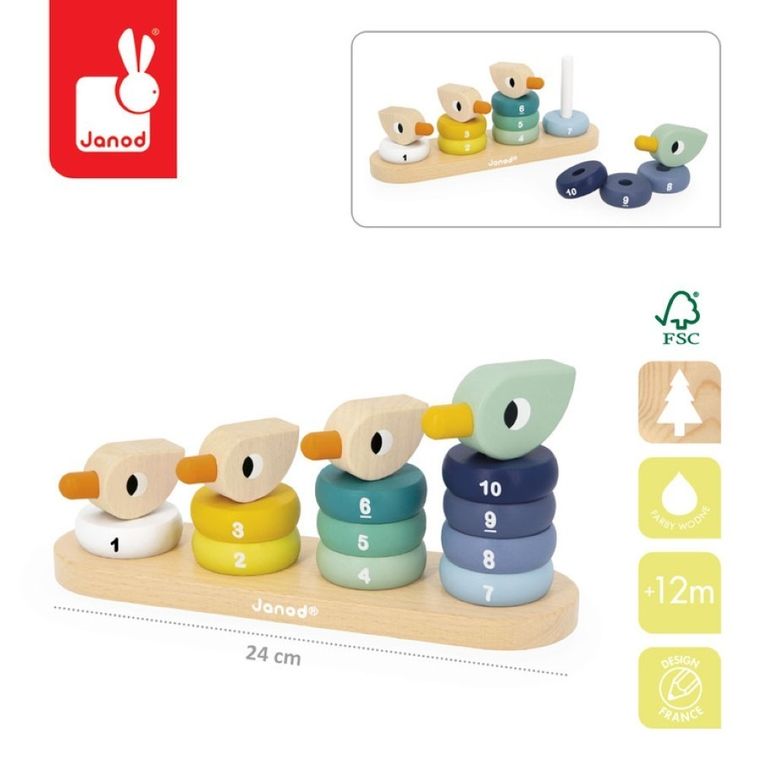 Janod, rodzina kaczek, zabawka edukacyjna