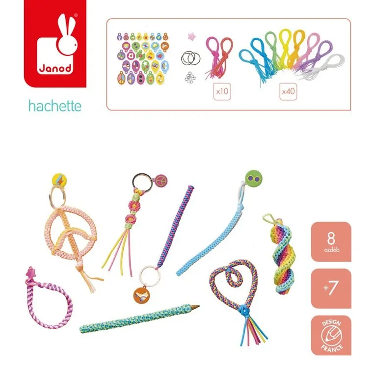 Janod, Scoubidous, Ozdoby z żyłek filofun, zestaw kreatywny