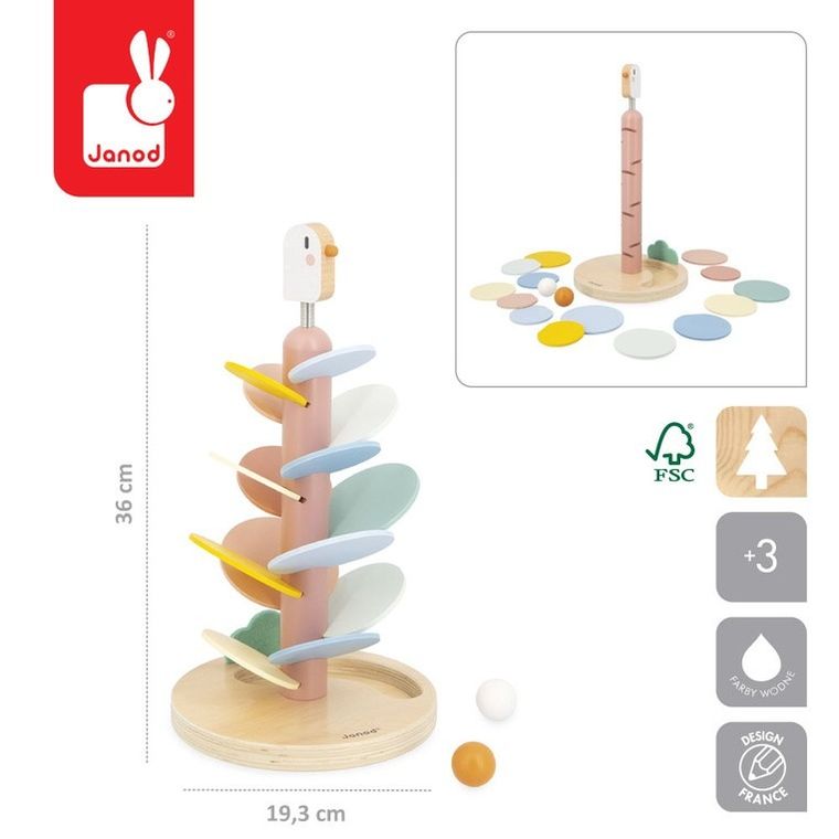 Janod, Sweet Cocoon, drewniany kulodrom, ptaszek