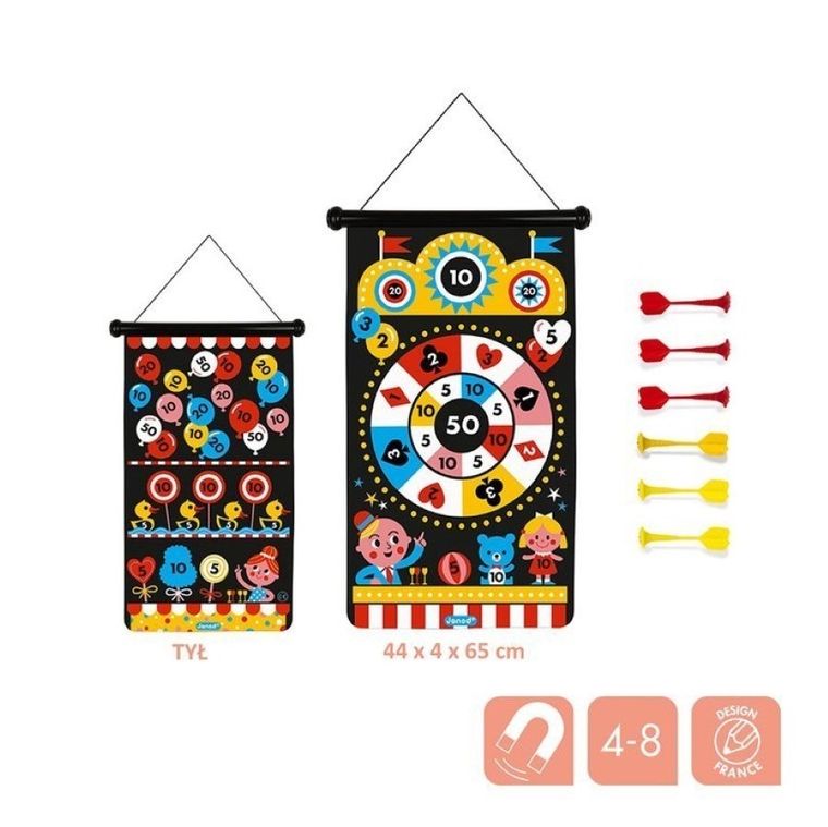 Janod, Wesołe miasteczko, magnetyczna gra w rzutki