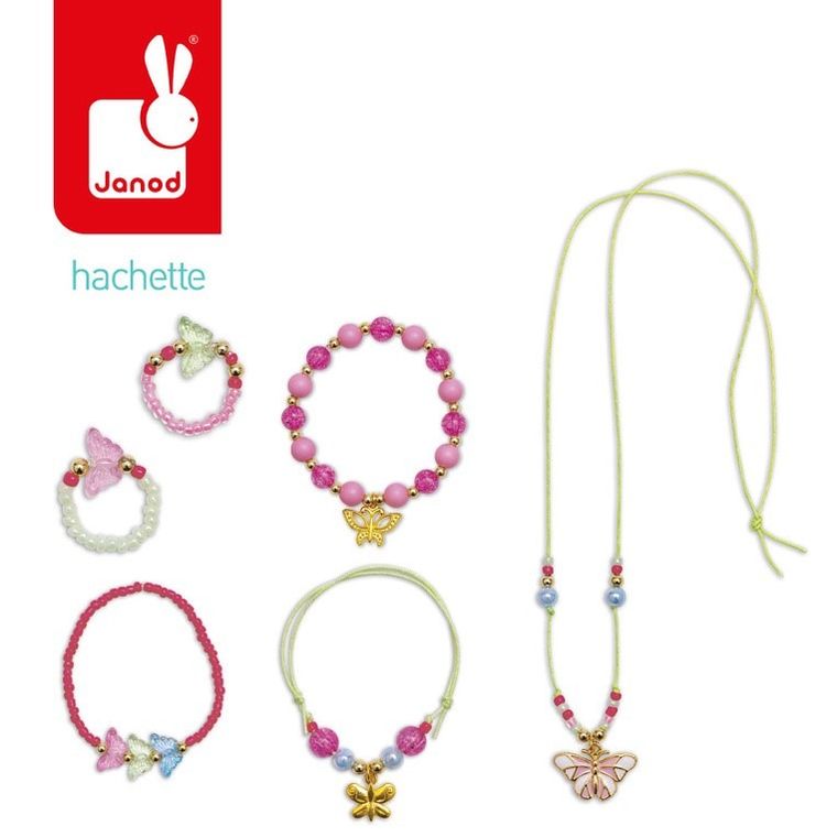 Janod, Wróżki Magic Fairies, zestaw do tworzenia biżuterii z motylami