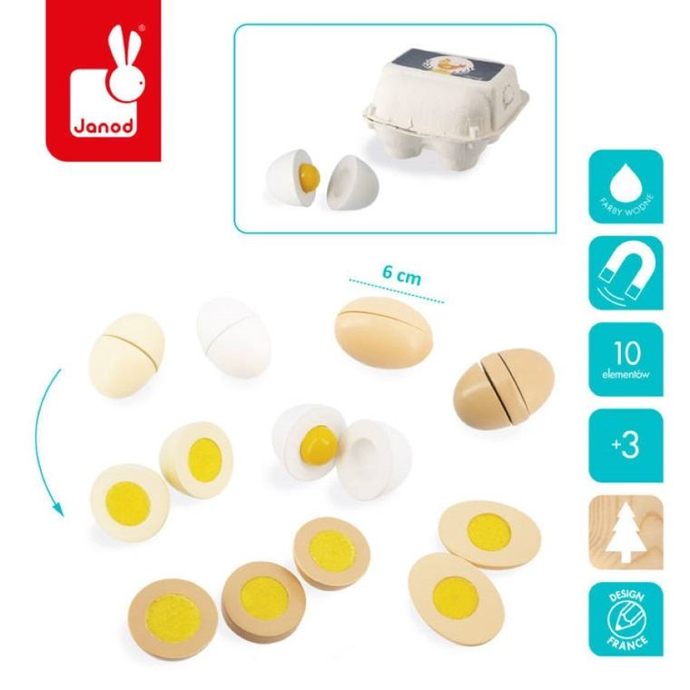 Janod, wytłaczanka z 4 jajkami