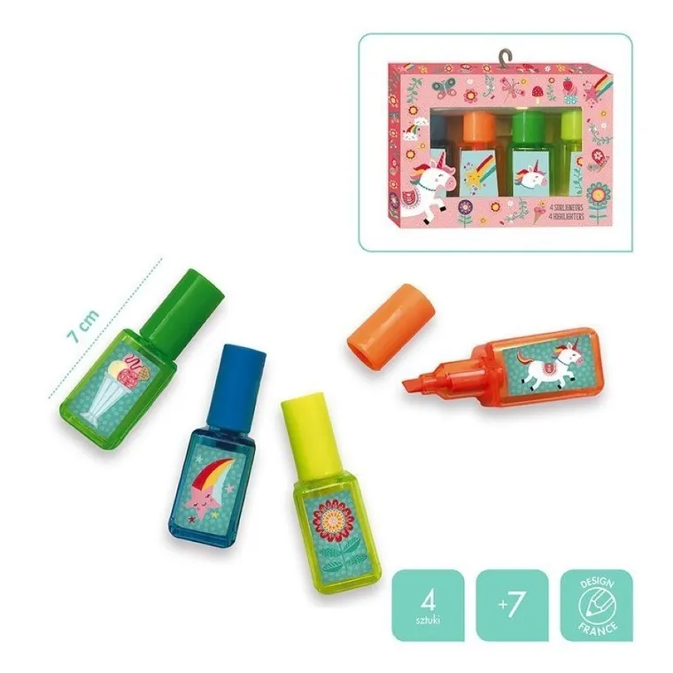 Janod, zestaw zakreślaczy, jednorożec, 4 szt.