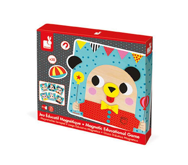 Janod, Zwierzątka, magnetyczna układanka, drewniana