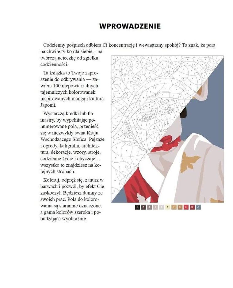 Japonia. Zagadkowe rysunki. Art therapy. Kolorowanka antystresowa