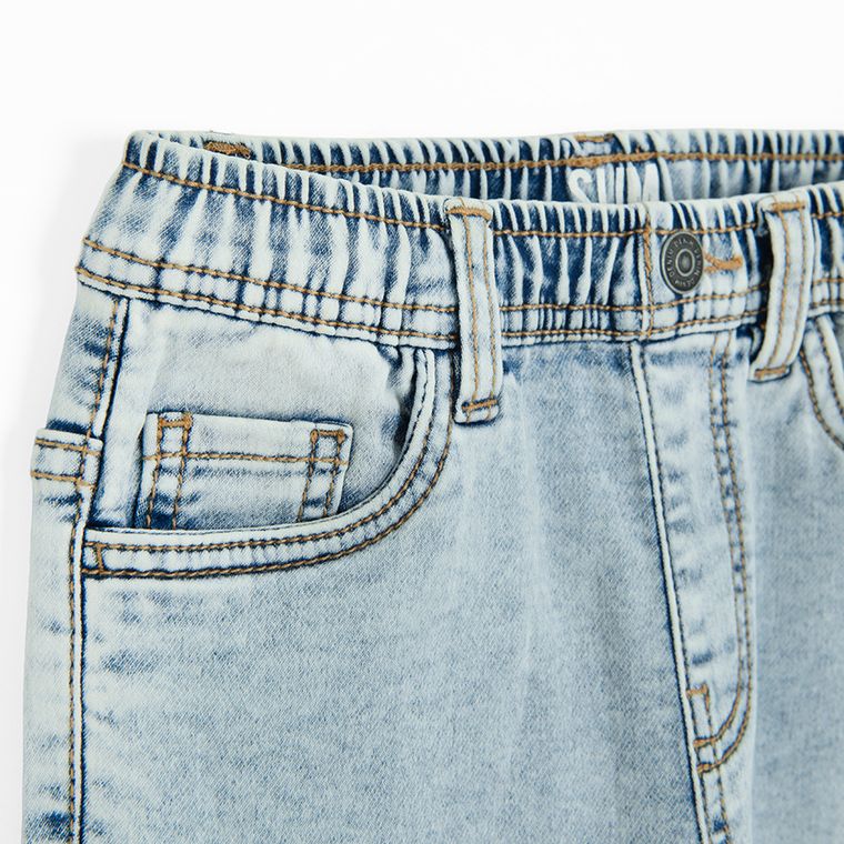 Jasne spodnie jeansowe o kroju slim z regulacją Cool Club