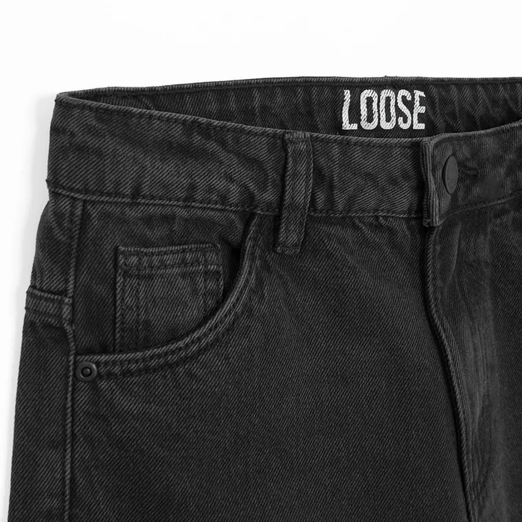 Jeansowe spodnie loose z luźną nogawką Cool Club