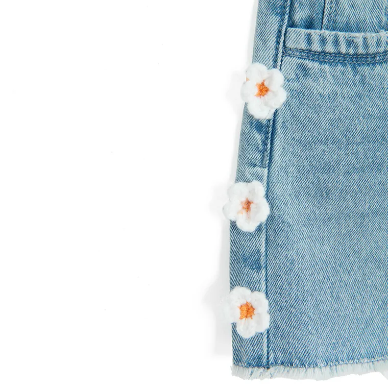 Jeansowe szorty z kwiatuszkami Cool Club