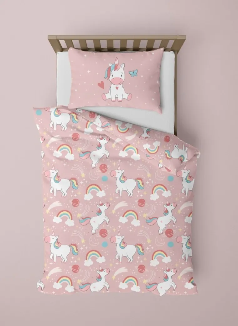 Jednorożec, 2-częściowy komplet pościeli bawełnianej, 160-200 cm