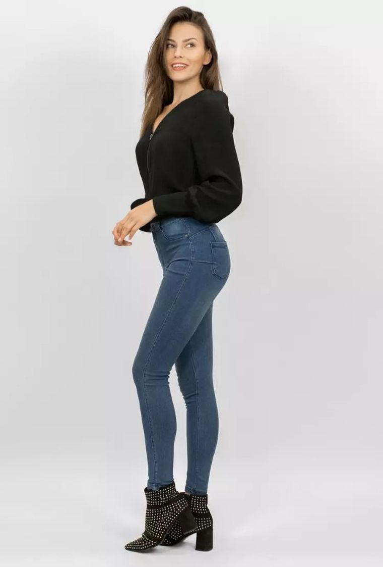 Jegginsy damskie, granatowe, Leggins Margherita, Gatta