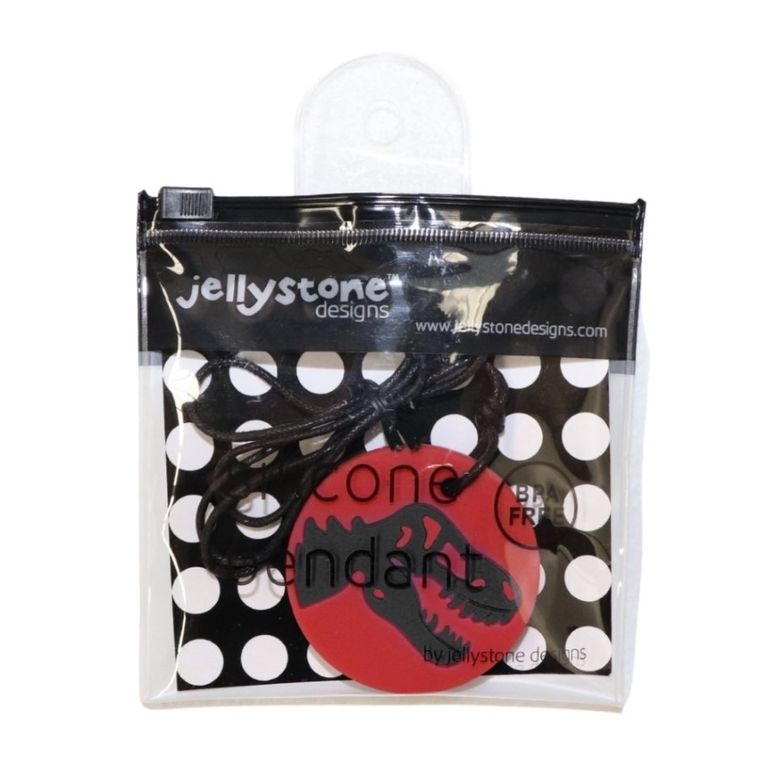 Jellystone Designs, Dinozaur, wisiorek antystresowy, czerwony