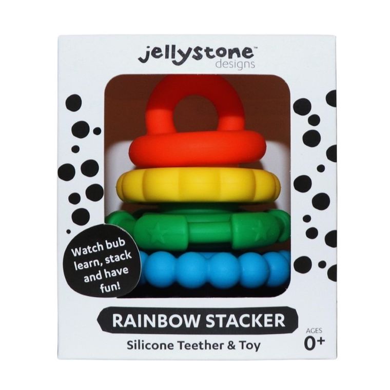 Jellystone Designs, Mała Wieża, silikonowy gryzak, tęczowy