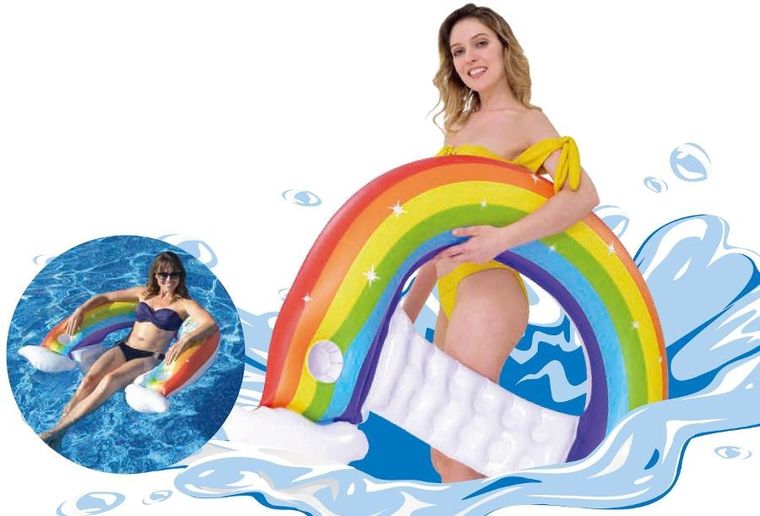 Jilong, dmuchany leżak fotel wodny, tęcza, 107-95-23 cm