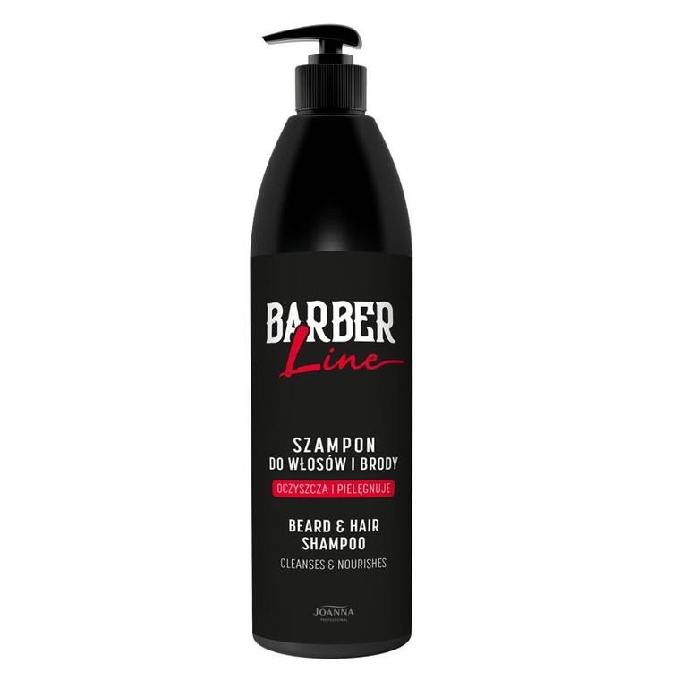 Joanna Professional, Barber Line, szampon do włosów i brody, 1000 ml