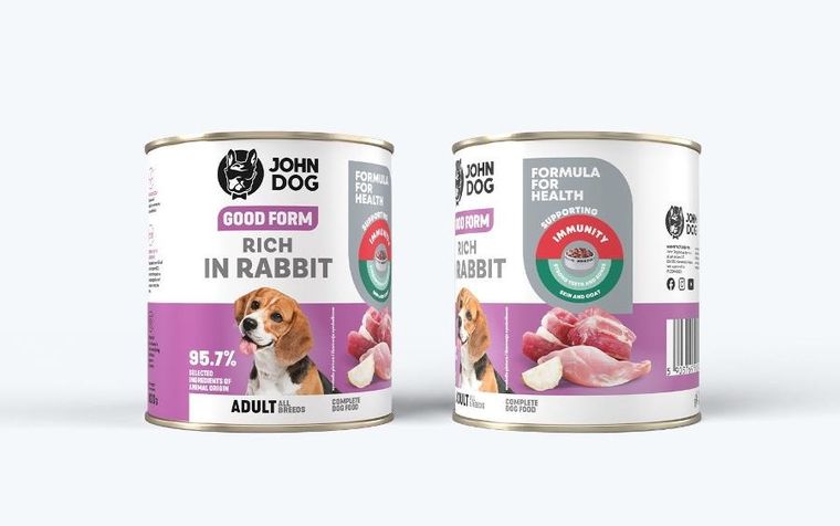 John Dog, Good Form, dorosły, królik, karma mokra dla psa, 800g