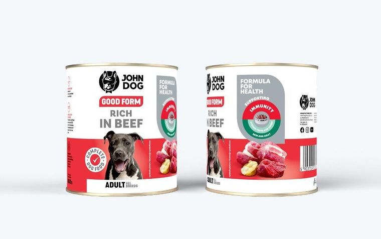 John Dog, Good Form, dorosły, wołowina, karma mokra dla psa, 800g