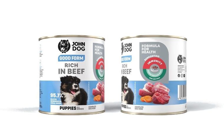 John Dog, Good Form, szczeniak, wołowina, karma mokra dla psa, 800g