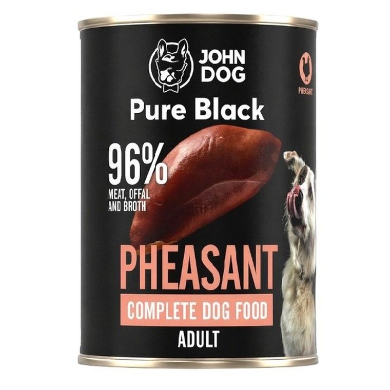 John Dog, Pure Black, karma dla psa, bażant, 400g