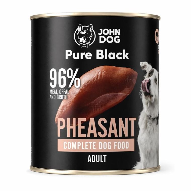 John Dog, Pure Black, karma dla psa, bażant, 800g