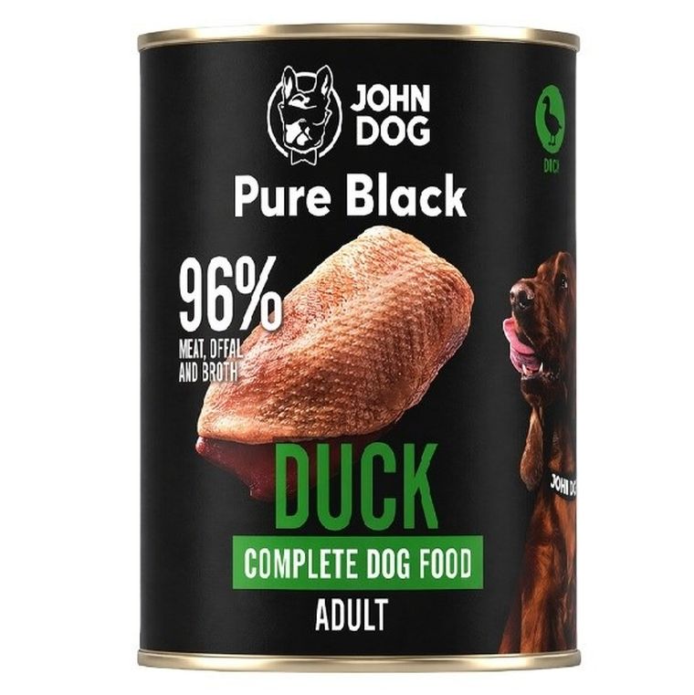John Dog, Pure Black, karma dla psa, kaczka, 400g
