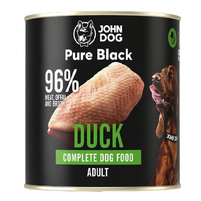 John Dog, Pure Black, karma dla psa, kaczka, 800g