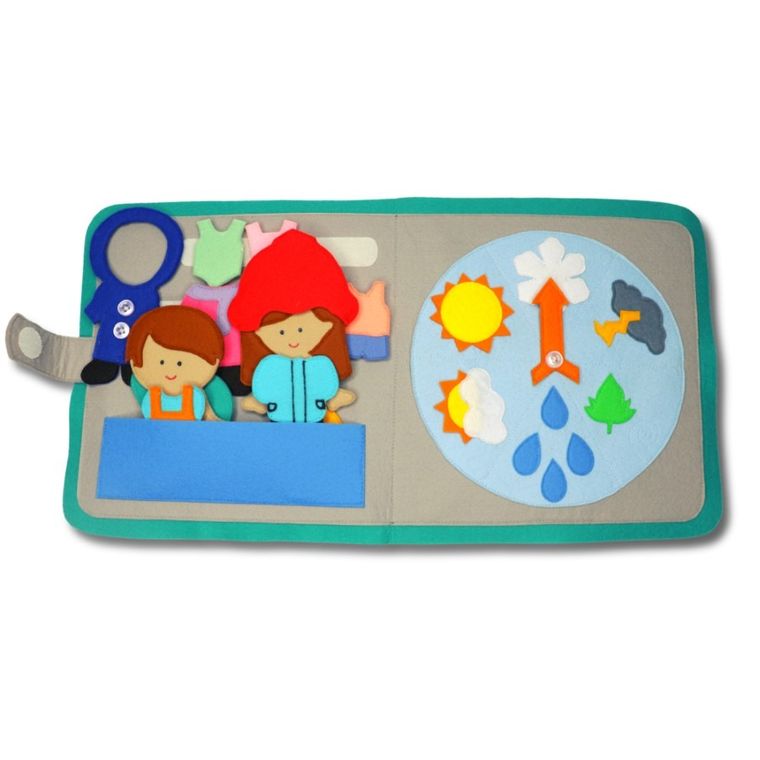 Jolly Designs. Pogoda. Książeczka sensoryczna