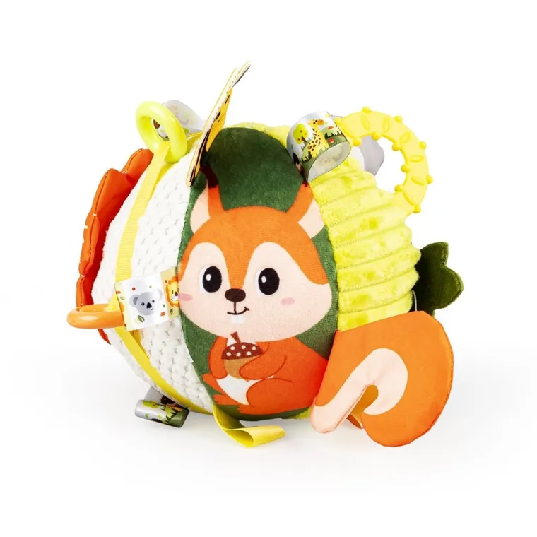 JollyBaby, Dżungla, sensoryczna piłeczka z grzechotką i gryzakiem