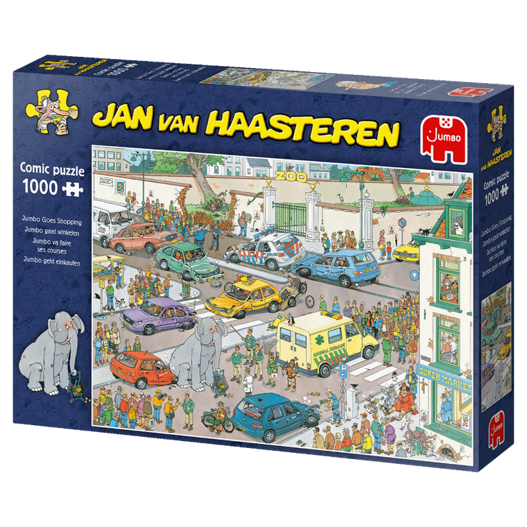 Jumbo, Haasteren, Słoń na zakupach, puzzle, 1000 elementów