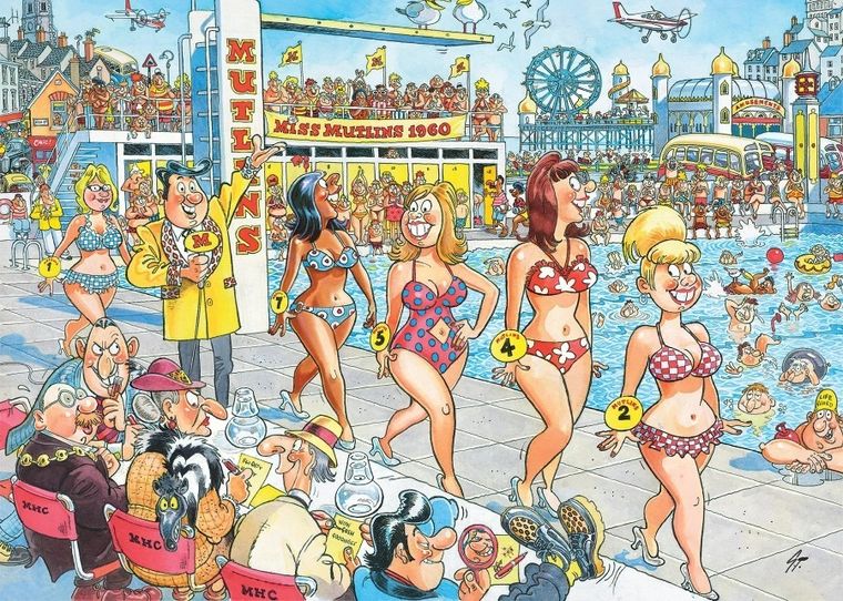 Jumbo, Wasgij, Retro, Modelki, puzzle, 1000 elementów