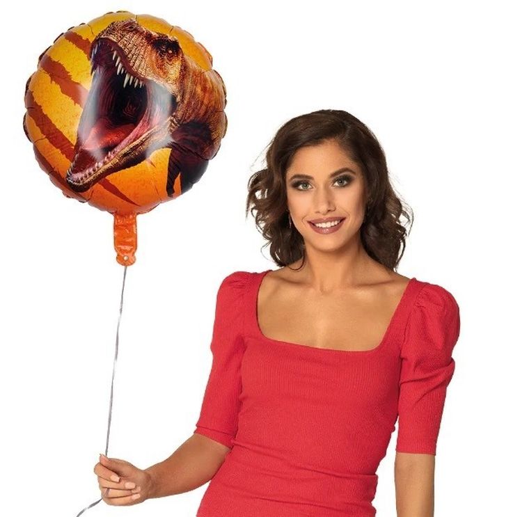 Jurassic Park, balon foliowy, dinozaur T-Rex, 45 cm