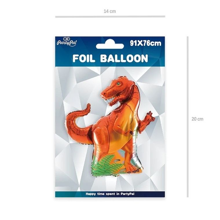 Jurassic Park, balon Foliowy, dinozaur T-Rex, czerwony, 78-91 cm