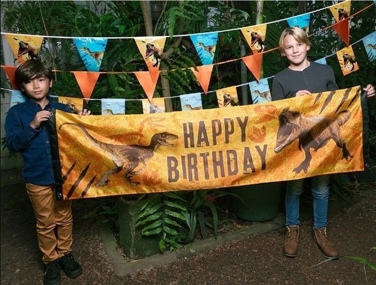 Jurassic Park, baner, Happy Birthday, dinozaury, 50-180 cm