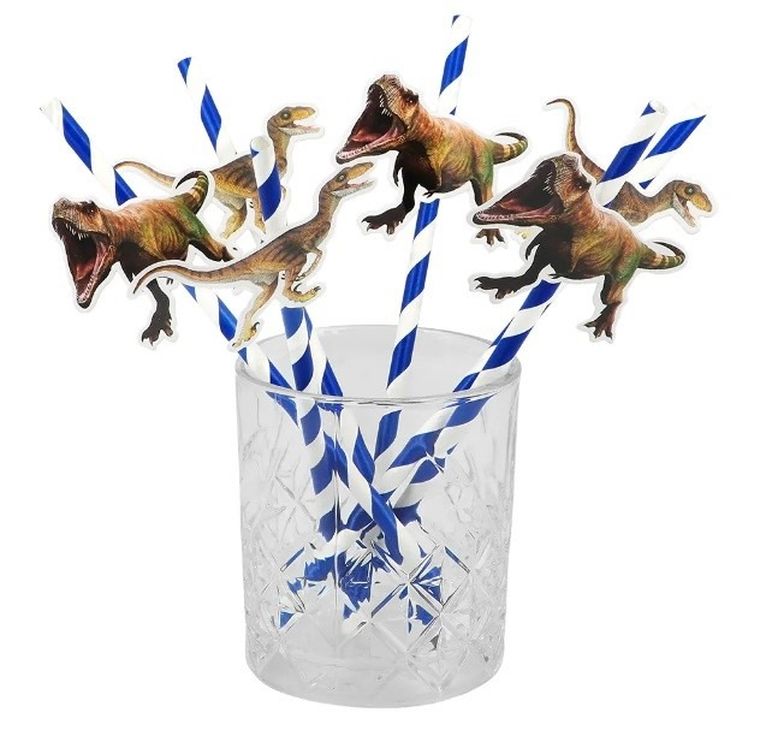 Jurassic Park, słomki, dinozaury T- Rex, 6 szt.