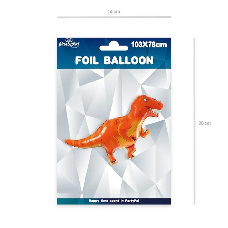 Jurassic World, balon foliowy, dinozaur Tyranozaur, czerwony, 103-78 cm