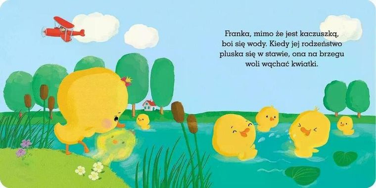Kaczuszka Franka uczy się pływać