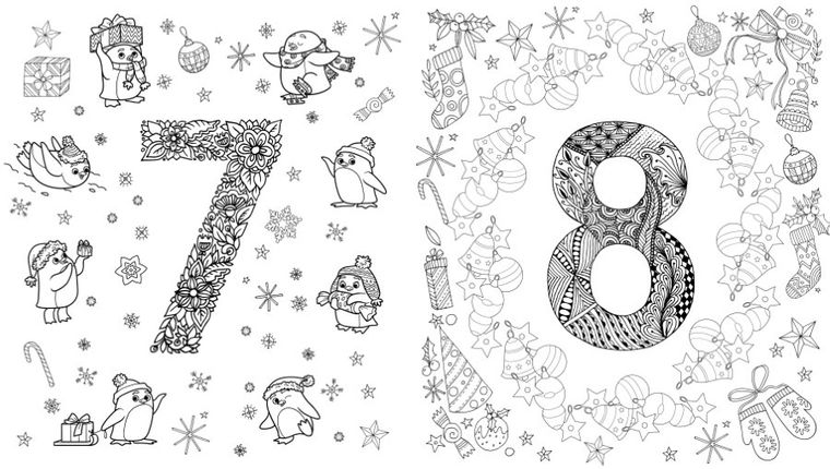 Kalendarz adwentowy do kolorowania