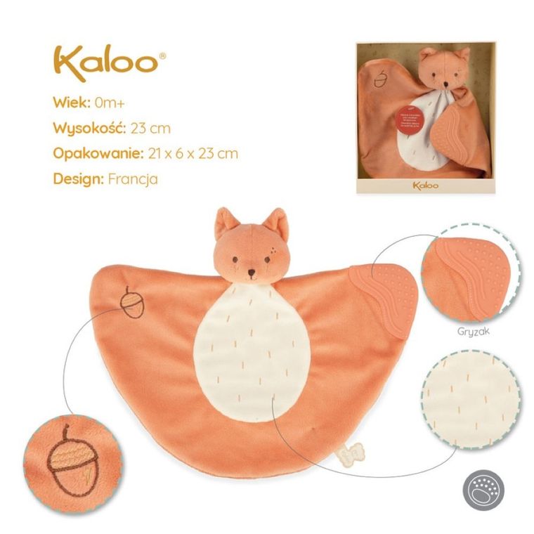 Kaloo, Grignoti, Wiewióka, komforter z gryzakiem, 23 cm